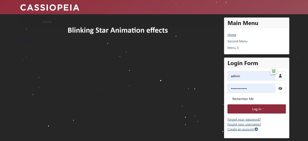 blingking Stars Module animation effect for your Joomla website