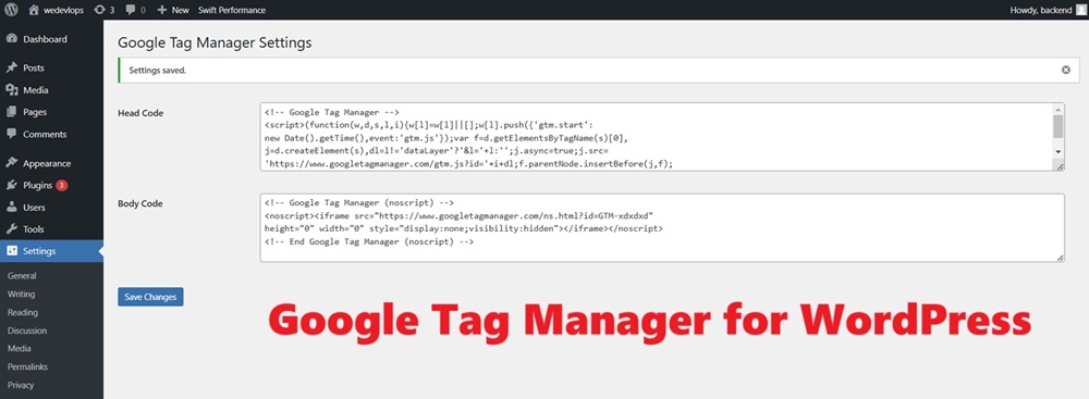 wordpress google tag manager plugin